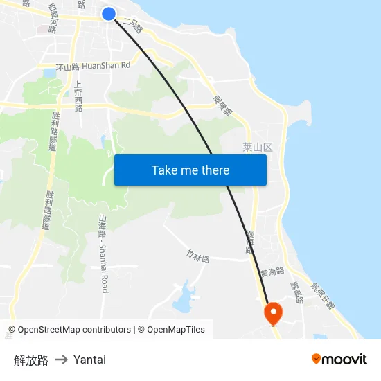 Liberation Road to Yantai map