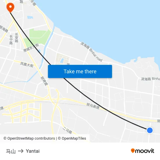 马山 to Yantai map