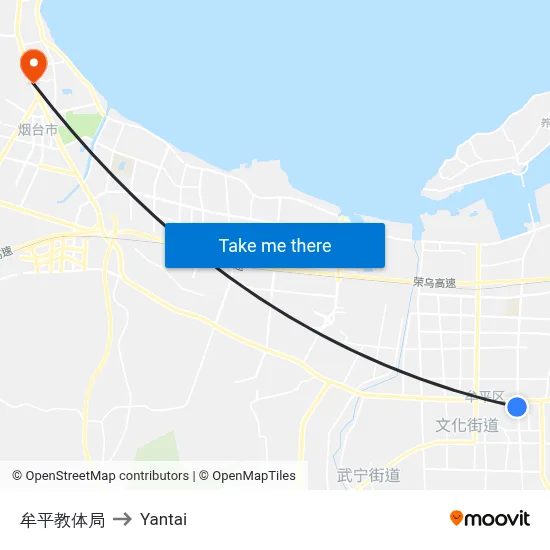 Muping Education Bureau to Yantai map