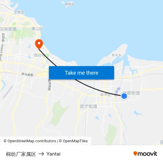 Cotton Mill Residential Area to Yantai map