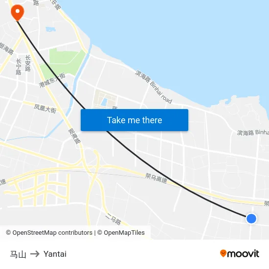 马山 to Yantai map