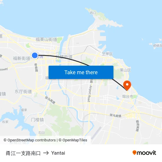 Yongjiang First Branch Road South to Yantai map