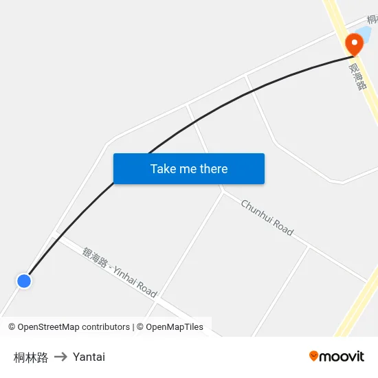 Tonglin Road to Yantai map