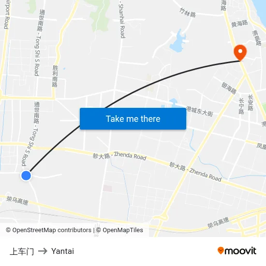 Upper Gate to Yantai map