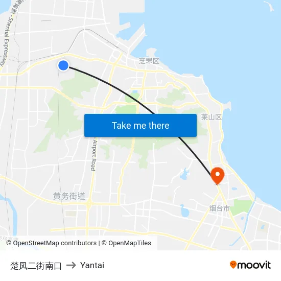 楚凤二街南口 to Yantai map