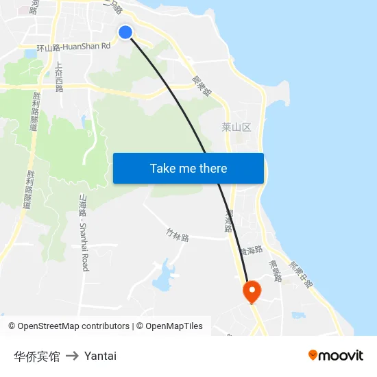 Overseas Chinese Hotel to Yantai map