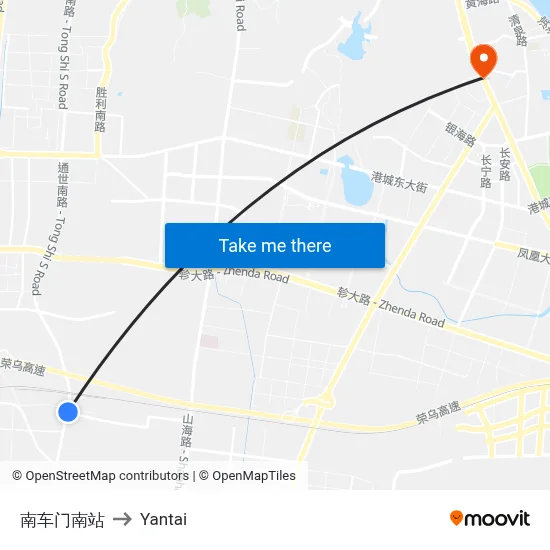 South Gate Station South to Yantai map