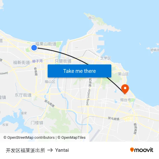 Development Zone Fulai Police Station to Yantai map