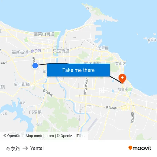 奇泉路 to Yantai map