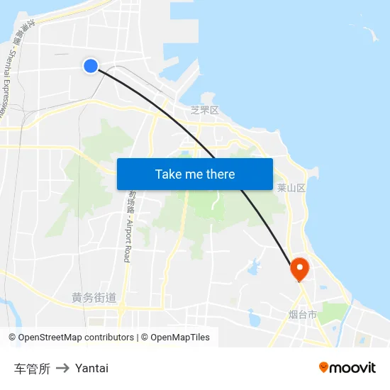 Vehicle Management Office to Yantai map