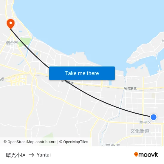 Dawn Community to Yantai map