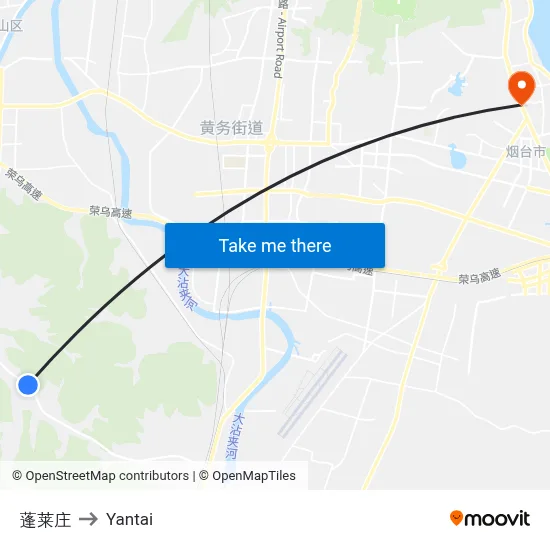 Penglai Village to Yantai map