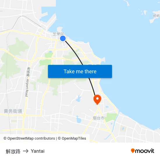 Liberation Road to Yantai map