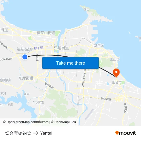 Yantai Baosteel Pipe to Yantai map