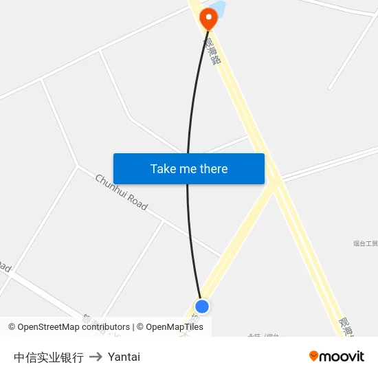 中信实业银行 to Yantai map