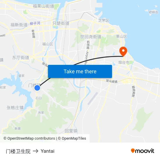 门楼卫生院 to Yantai map