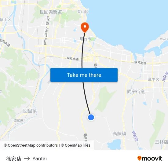 Xu Family Store to Yantai map