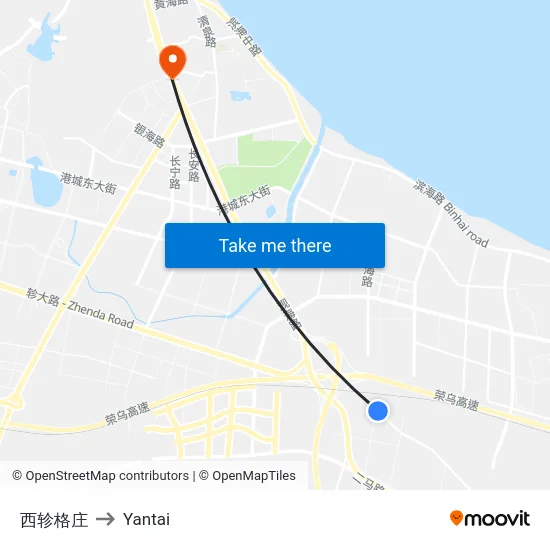 西轸格庄 to Yantai map