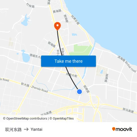 双河东路 to Yantai map