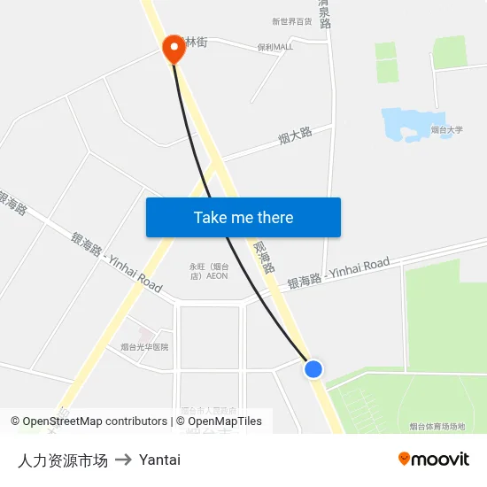 Human Resources Market to Yantai map