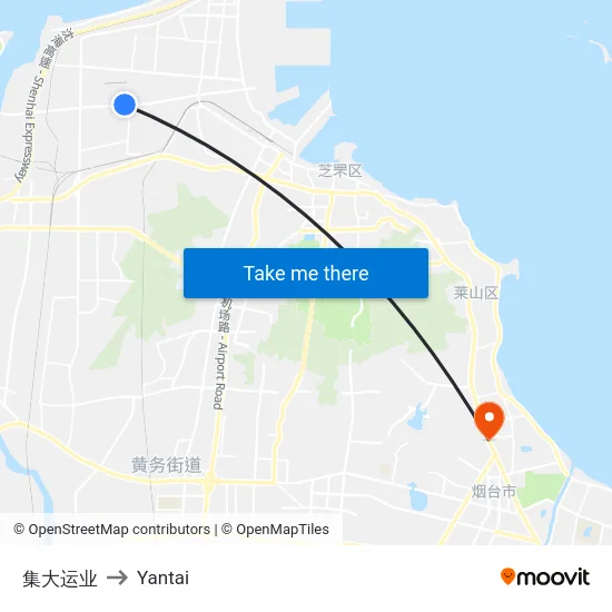 集大运业 to Yantai map