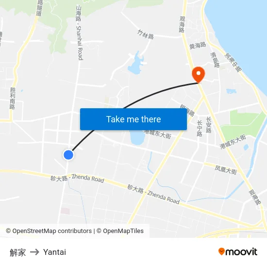 解家 to Yantai map