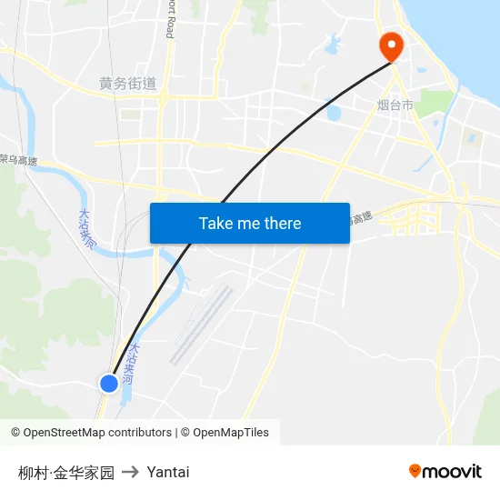 Liu Village·Jinhua Garden to Yantai map