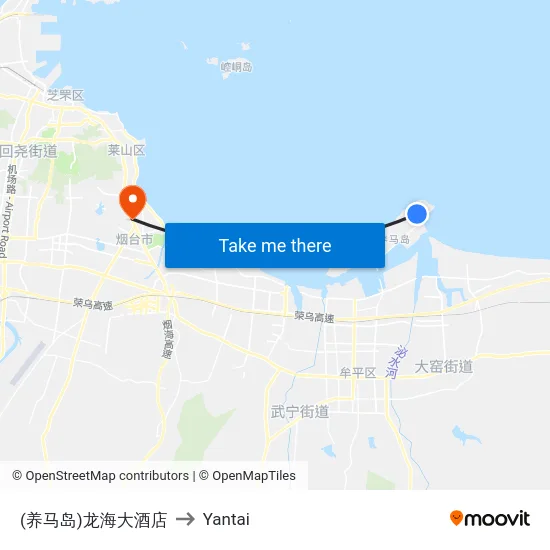 (养马岛)龙海大酒店 to Yantai map