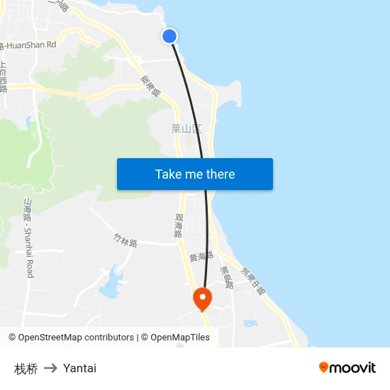Pier to Yantai map