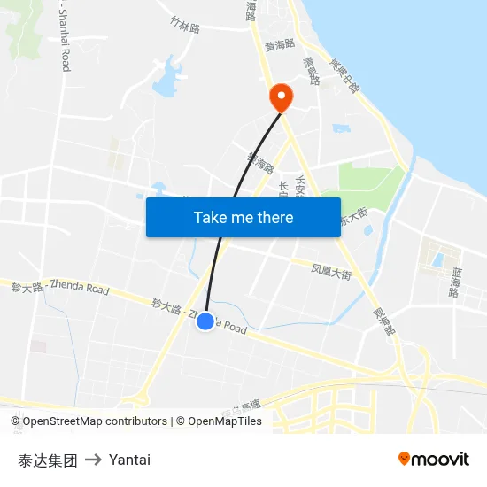 Taida Group to Yantai map