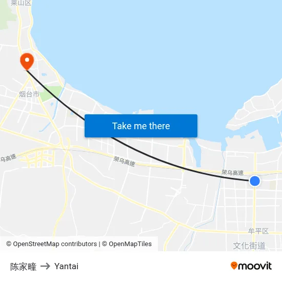 Chen Family Village to Yantai map