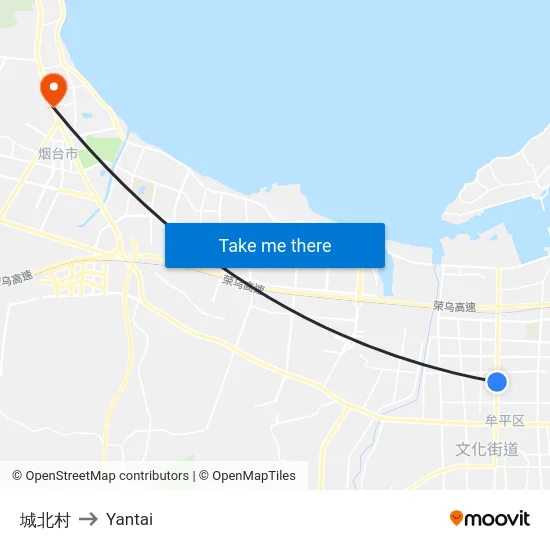 城北村 to Yantai map