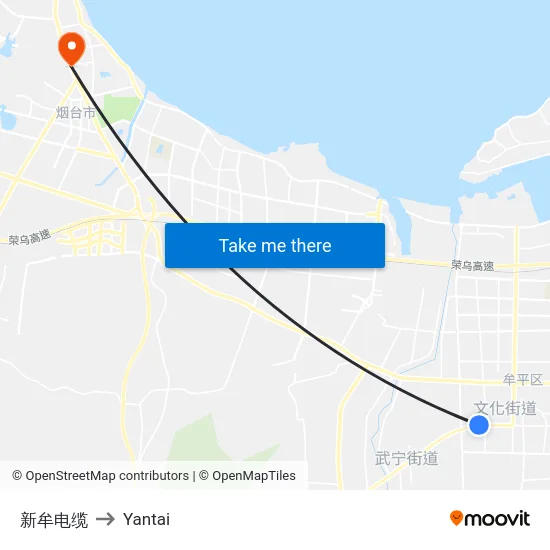 新牟电缆 to Yantai map