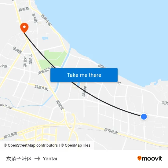 Dongbozi Community to Yantai map