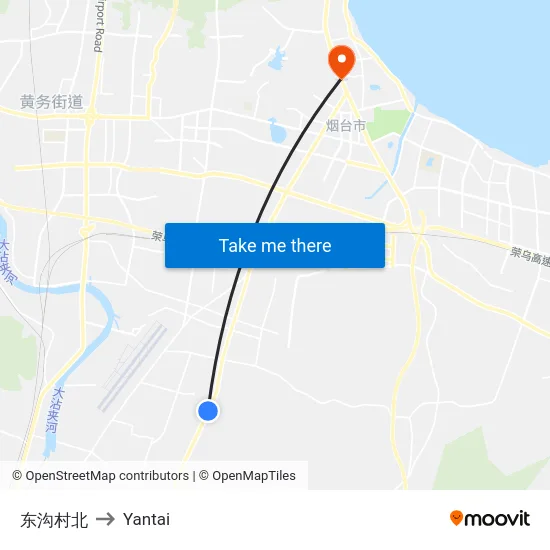 东沟村北 to Yantai map