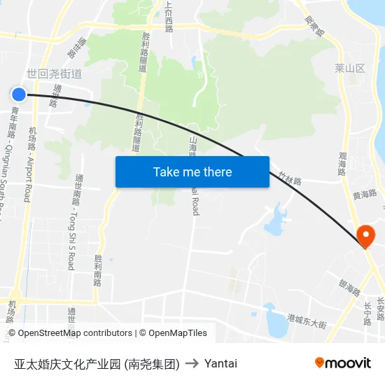 Asia Pacific Wedding Culture Industrial Park (Nanyao Group) to Yantai map