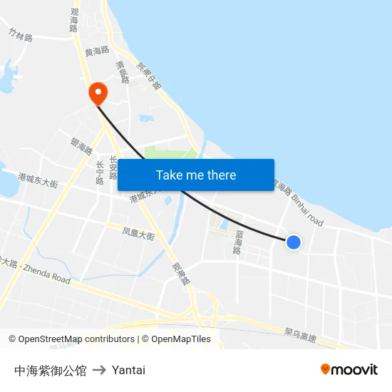 中海紫御公馆 to Yantai map