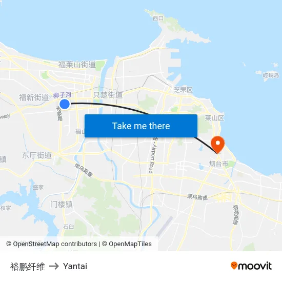 Yupeng Fiber to Yantai map