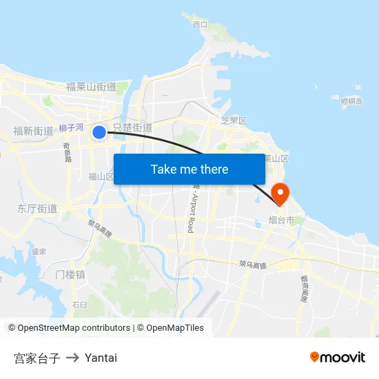 Gong Family Platform to Yantai map