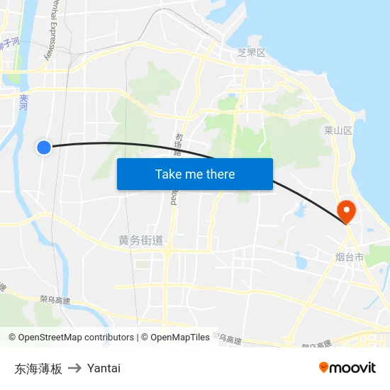 东海薄板 to Yantai map