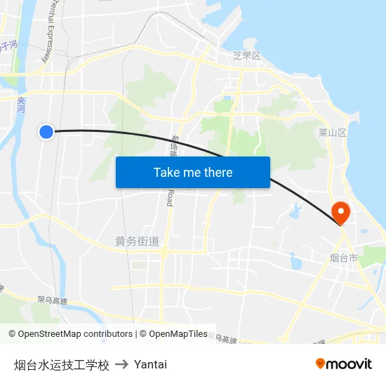 Yantai Maritime Technical School to Yantai map
