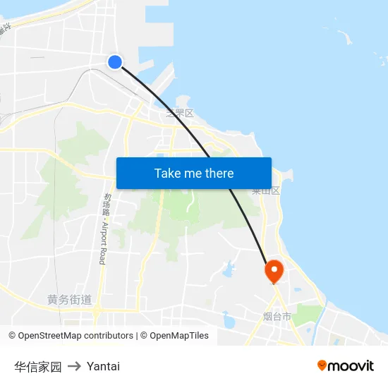 华信家园 to Yantai map