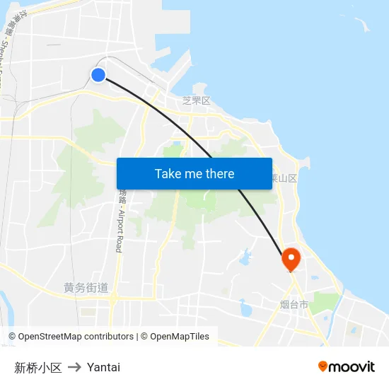 新桥小区 to Yantai map
