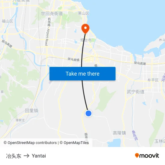 冶头东 to Yantai map