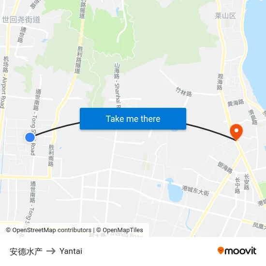 Ande Aquatic Products to Yantai map