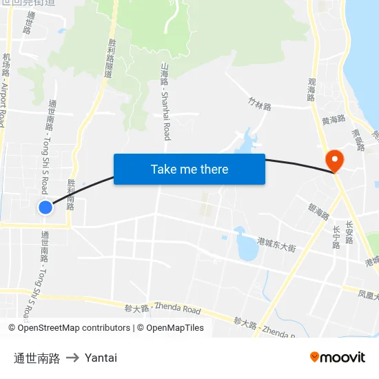 Tongshi South Road to Yantai map