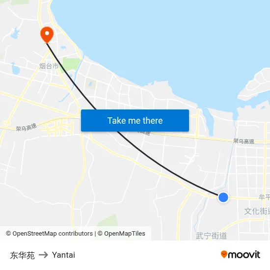 Donghua Yuan to Yantai map