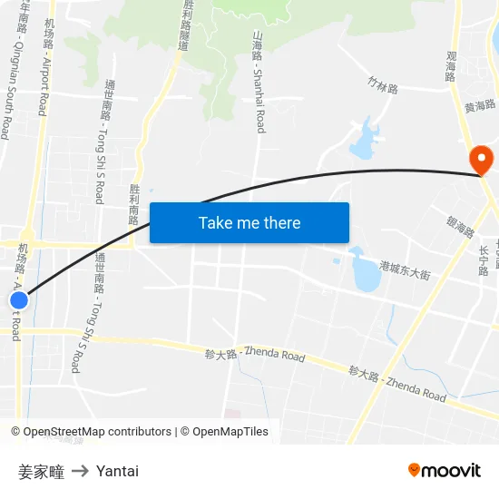 姜家疃 to Yantai map
