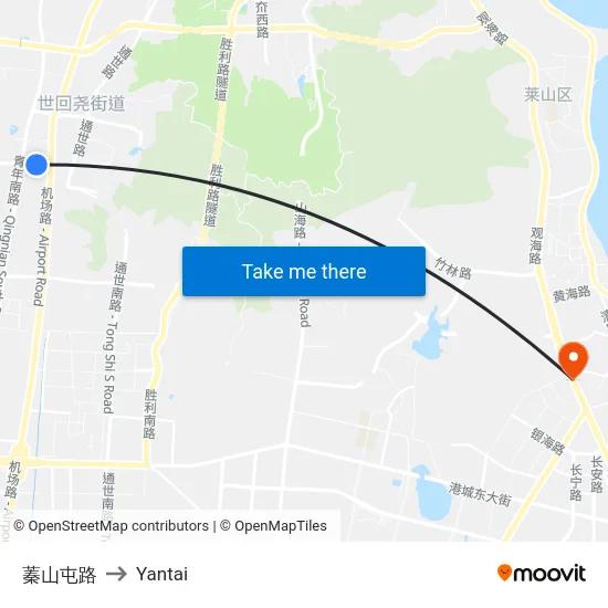 蓁山屯路 to Yantai map