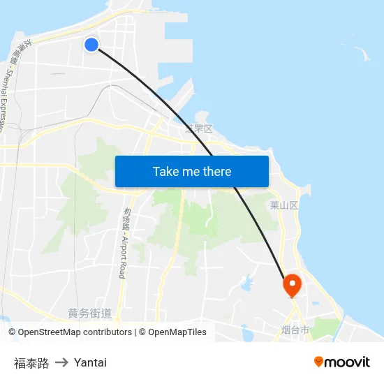Futai Road to Yantai map